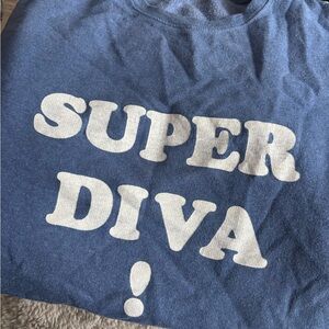 💪 Super Diva Blue Sweatshirt | RBG-Inspired Workout Style